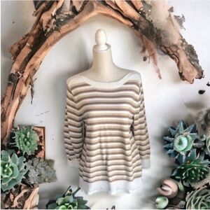 Karen Scott Striped Boatneck Sweater